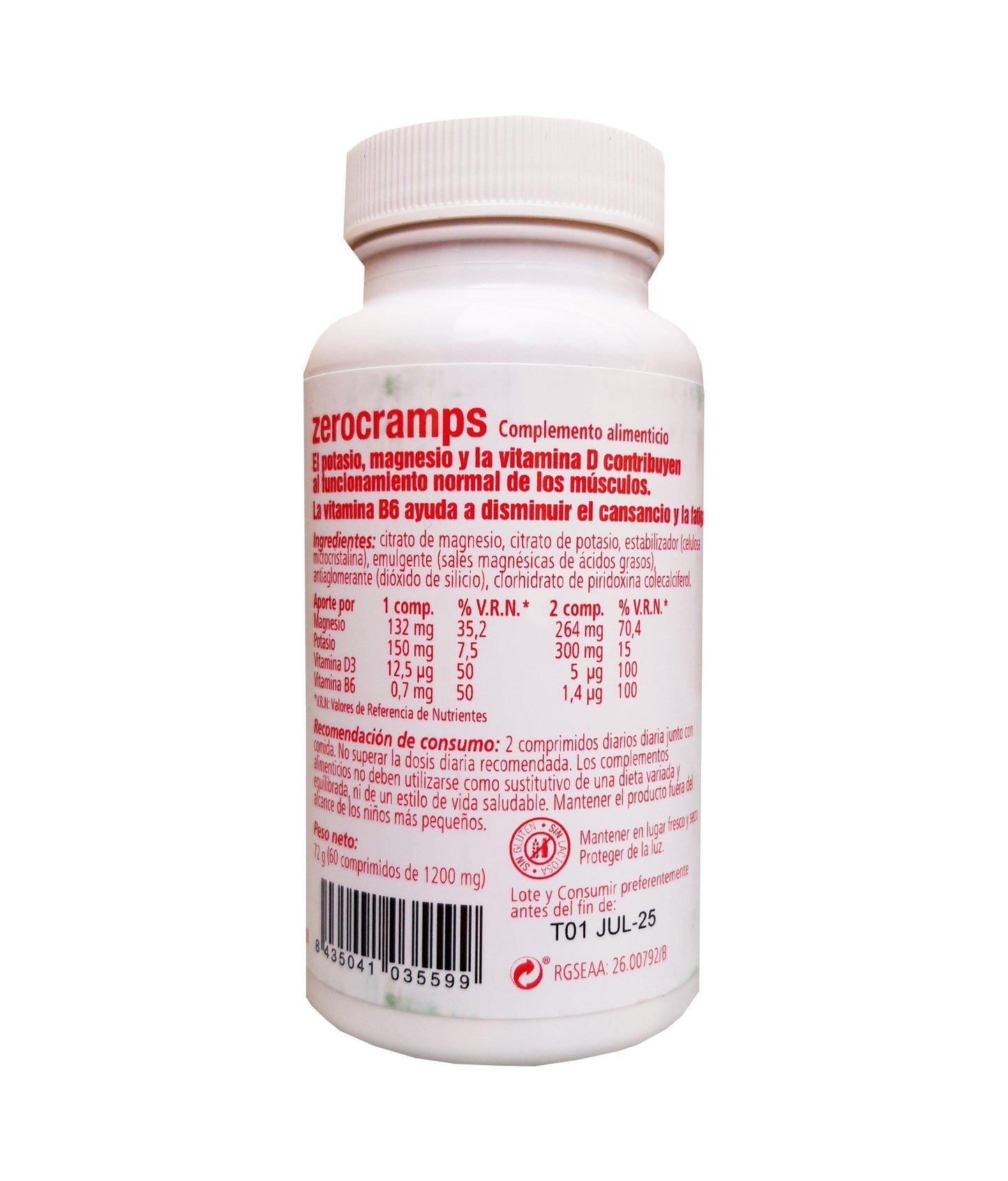 Zero Cramps 60 comprimidos Plantis