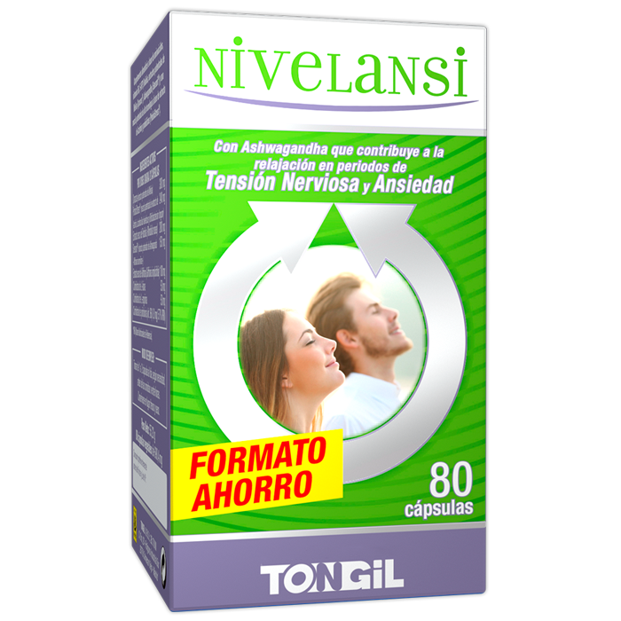 Tongil NIVELANSI 80 Cápsulas con Ashwagandha y Rhodiola, Azafrán, 5HTP, Griffonia, Melisa, Vitamina B6
