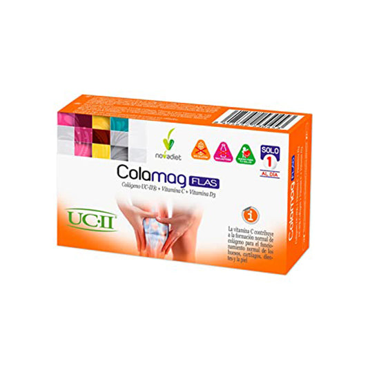 Novadiet COLAMAG FLAS, 30 Comprimidos con Colágeno UC-II, Vitamina C y Vitamina D3