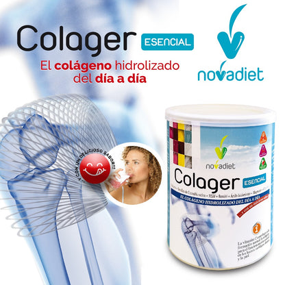 Novadiet COLAGER ESENCIAL 300gr con Colágeno, MSM,  Bambú,  Ácido hialurónico, Magnesio, Vitamina C