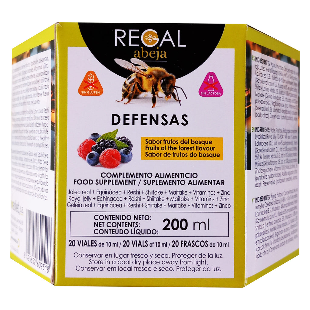Novadiet Jalea Real 2000 Defensas 20 viales con  jalea real, equinácea, reishi, shiitake, maitake, vitaminas