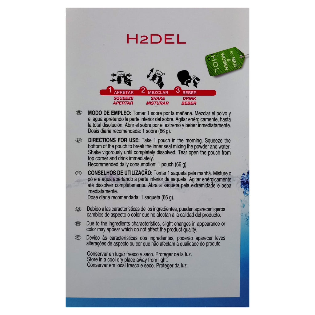 Novadiet H2DEL 10 Sobres con Mezcla extractos de Plantas (Cola de Caballo, Hibisco, etc), Capsicum y Probióticos