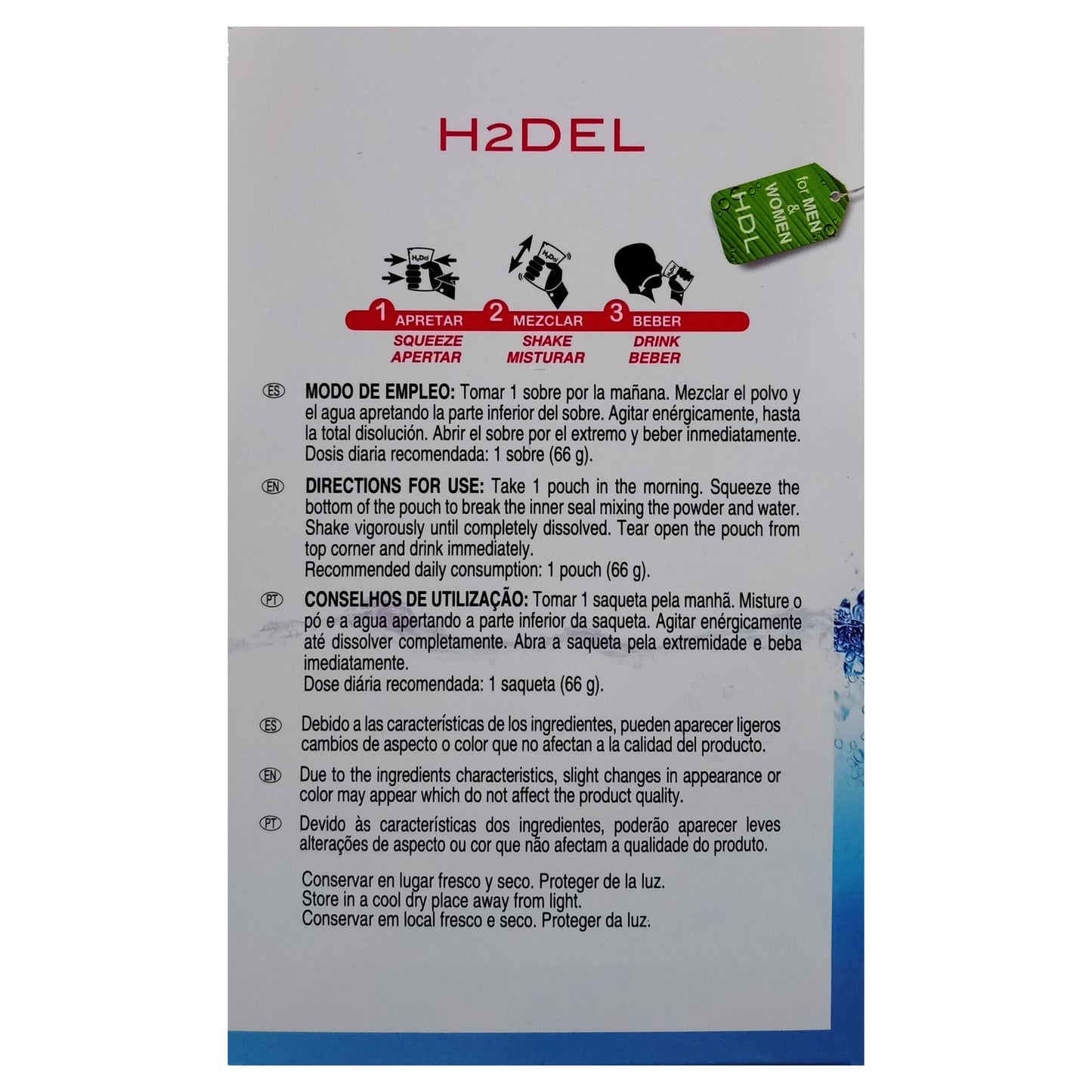 Novadiet H2DEL 10 Sobres con Mezcla extractos de Plantas (Cola de Caballo, Hibisco, etc), Capsicum y Probióticos, Ayuda al Control Peso, Obesidad, Adelgazar y Facilita la Depuración y Detox