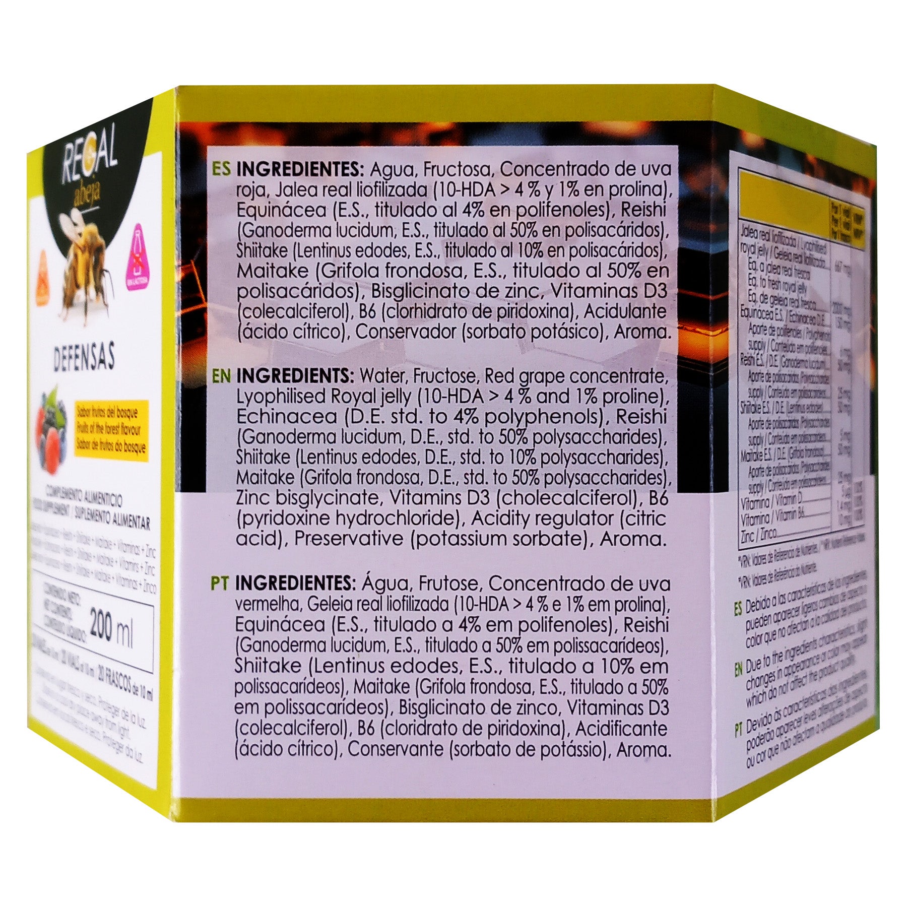 Novadiet Jalea Real 2000 Defensas 20 viales con  jalea real, equinácea, reishi, shiitake, maitake, vitaminas