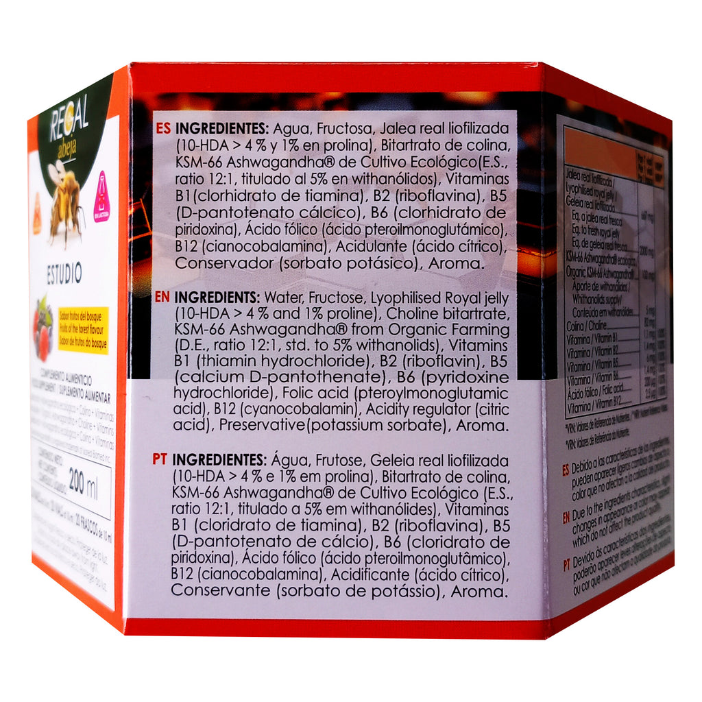 Novadiet Jalea Real 2000 Estudio 20 viales con  jalea real, Ashwagandha, Colina, vitaminas