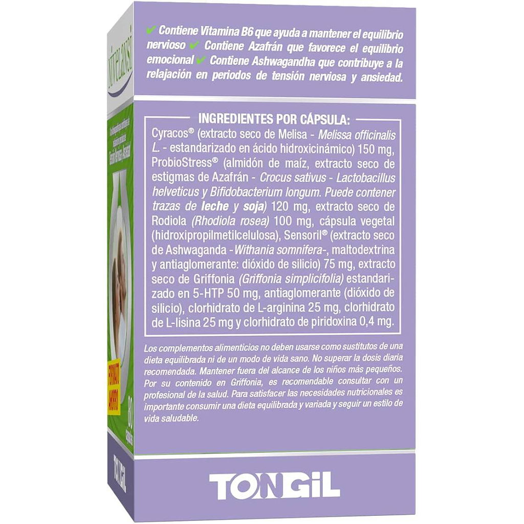 Tongil NIVELANSI 80 Cápsulas con Ashwagandha y Rhodiola, Azafrán, 5HTP, Griffonia, Melisa, Vitamina B6