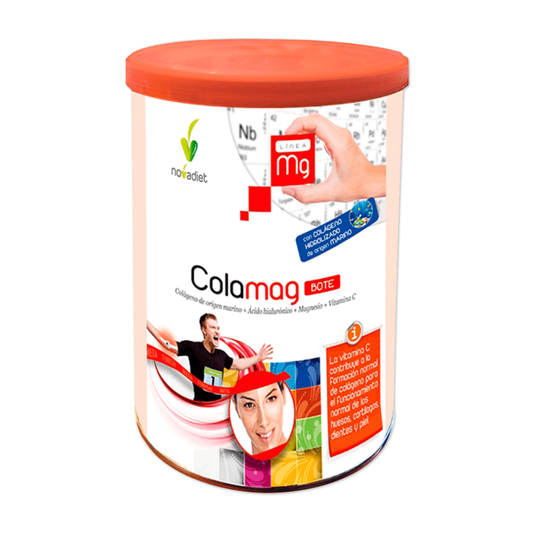 Novadiet COLAMAG BOTE 300gr con Colágeno de origen marino + Ácido hialurónico + Magnesio + Vitamina C