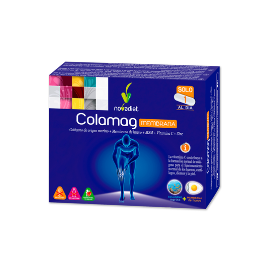 Novadiet COLAMAG MEMBRANA 30 capsulas, con Colágeno Marino, Membrana de Huevo, Vitamina C y Zinc