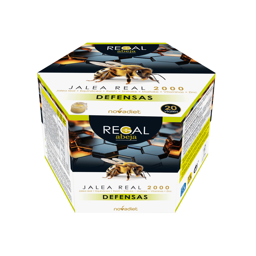 Novadiet Jalea Real 2000 Defensas 20 viales con  jalea real, equinácea, reishi, shiitake, maitake, vitaminas