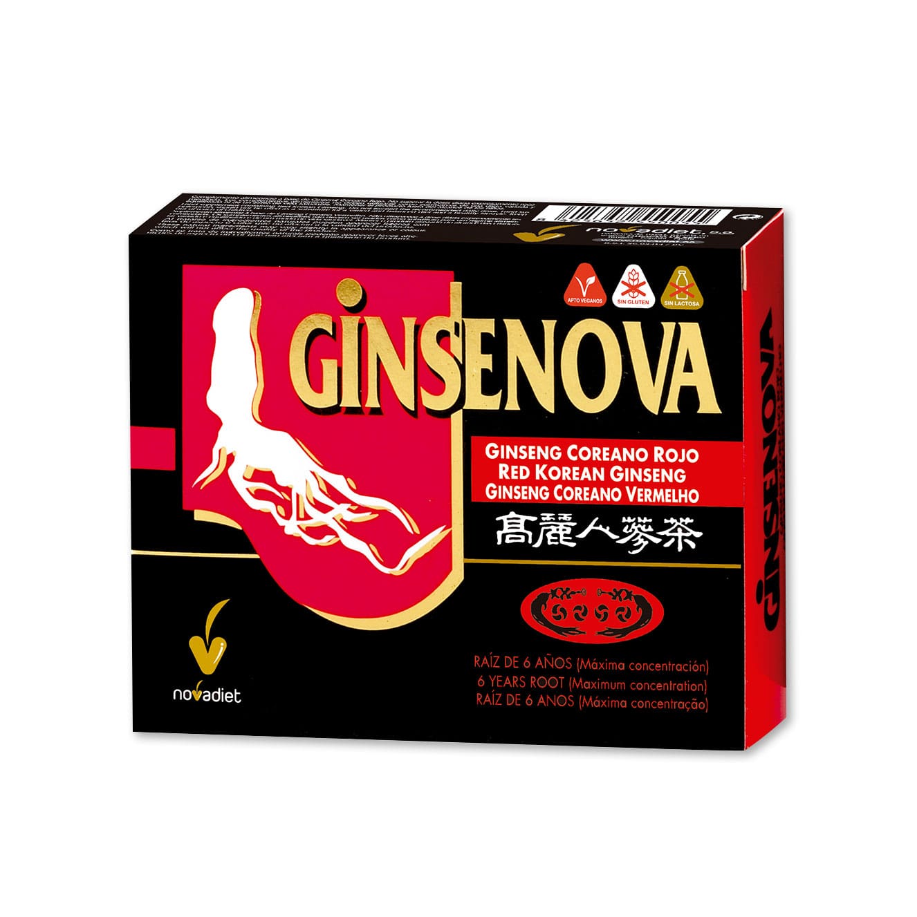 Novadiet GINSENOVA 60 capsulas a base de Ginseng Coreano Rojo