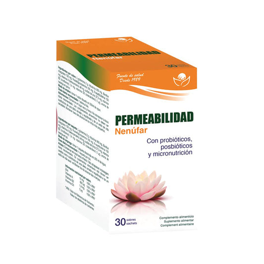 Bioserum PERMEABILIDAD Nenúfar 30 sobres | Con probióticos, prebióticos y micronutrición | Ayuda contra la permeabilidad intestinal