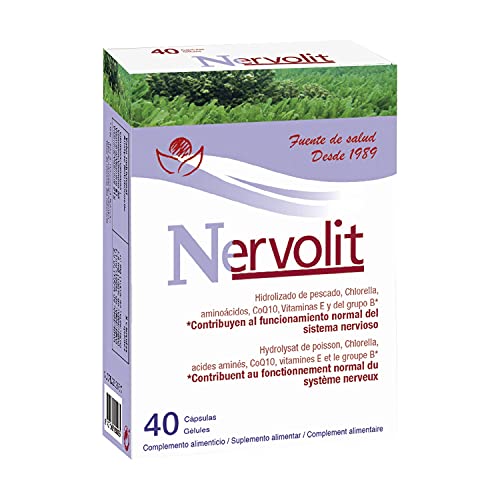 Bioserum Nervolit 40 capsulas | Hidrolizado de pescado, chlorella, aminoácidos, Coenzima Q10, vitamina E y B. | Contribuye al funcionamiento normal del sistema nervioso