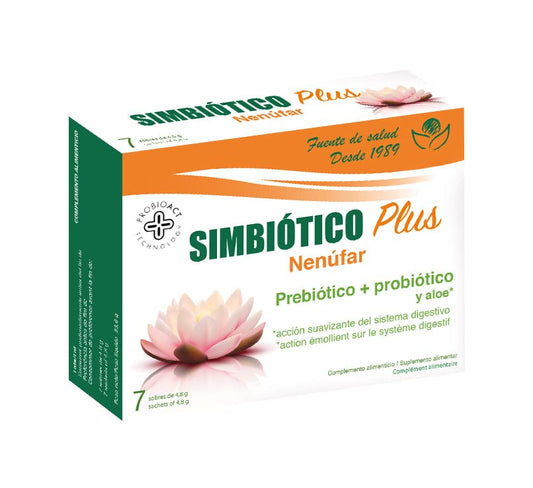 Simbiótico Plus Nenúfar 7 sobres de 4,8g - Herbetom Bioserum | Mezcla de fermentos lácticos | Lactobacillus rhamnosus | Prebiótico + Probiótico y aloe vera