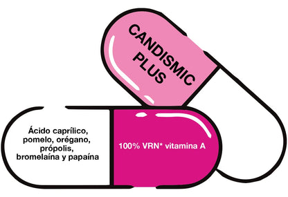 Bioserum CANDISMIC Plus 30 cápsulas - candida support | candidiasis tratamiento mujer - Con ácido caprílico | Pastillas anti candidiasis - Equilibrio de la flora del tracto digestivo y vaginal