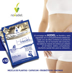 Novadiet H2DEL 10 Sobres con Mezcla extractos de Plantas (Cola de Caballo, Hibisco, etc), Capsicum y Probióticos